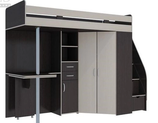 Кровать-Чердак Мийа (Д-2432хШ-1800хГ-645 мм)/Разные Цвета