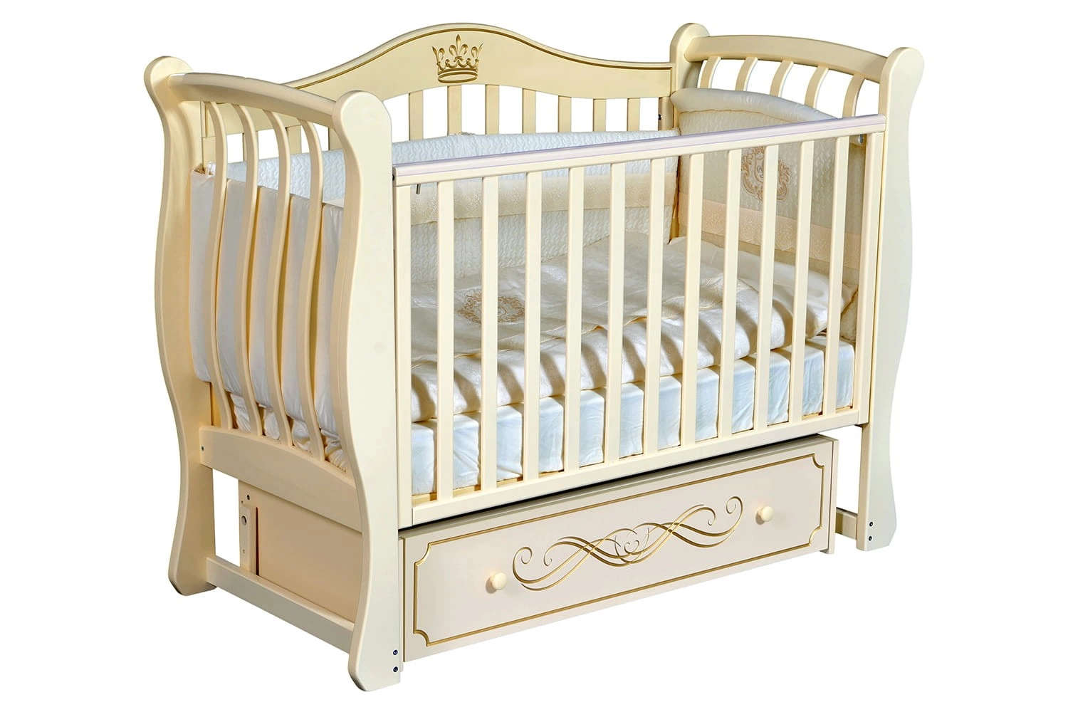 Кроватка "Bella 2" с декоративной резьбой