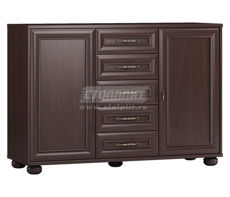 Верди СБ-1448 Комод 2-х дверный с 5-тью ящиками