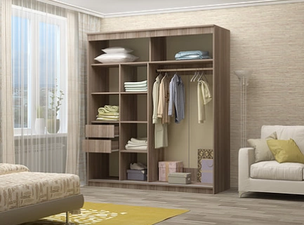 Шкаф-Купе Элвис-2 с Пескоструйным Рисунком (Ш-1500/1700/2000 × В-2200 х Г-650 мм)/Разные Цвета 