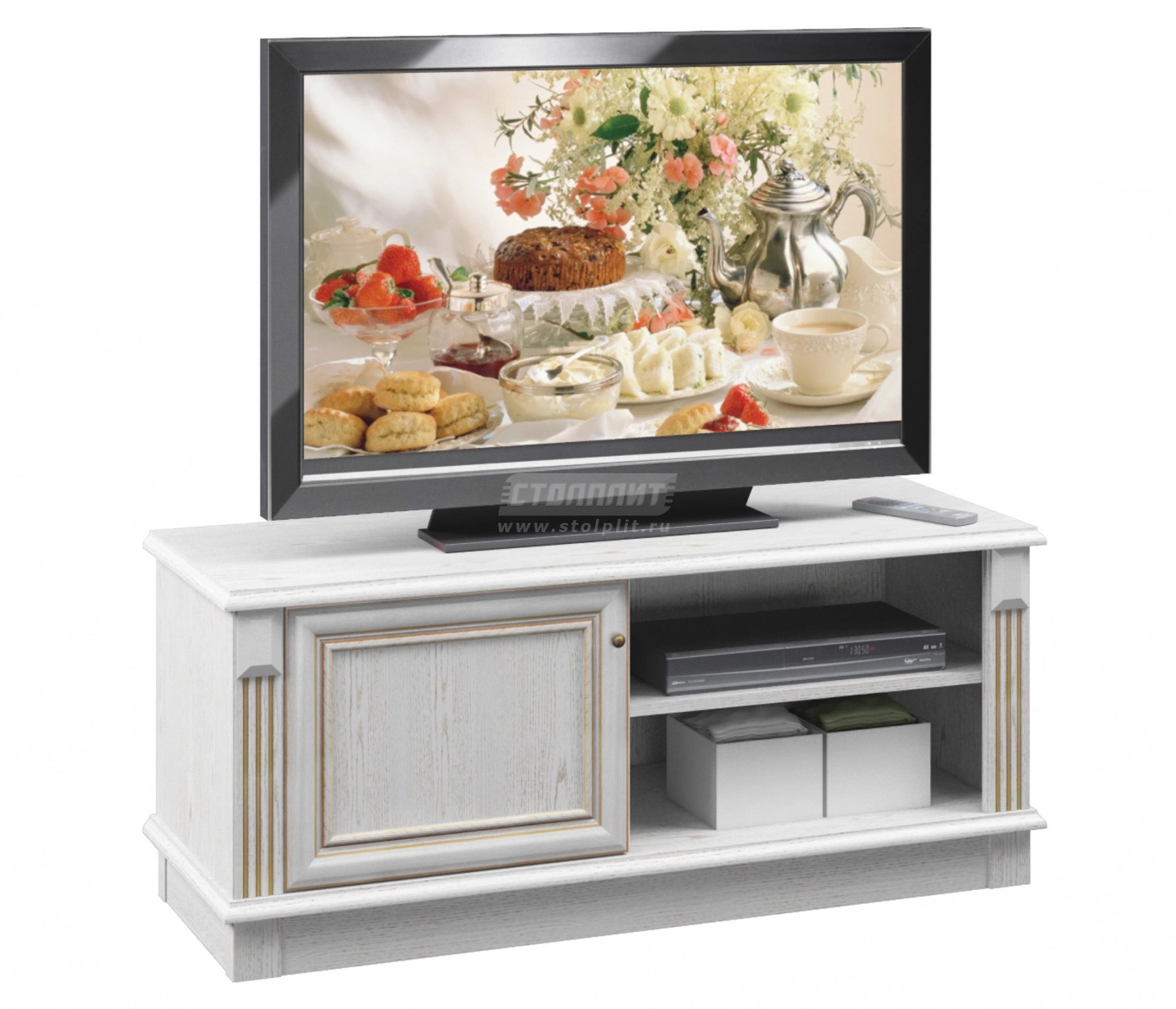 Тумба ТВ Версаль СБ-2049 Белый Ясень/Ш-1200 X В-530 X Г-440 мм