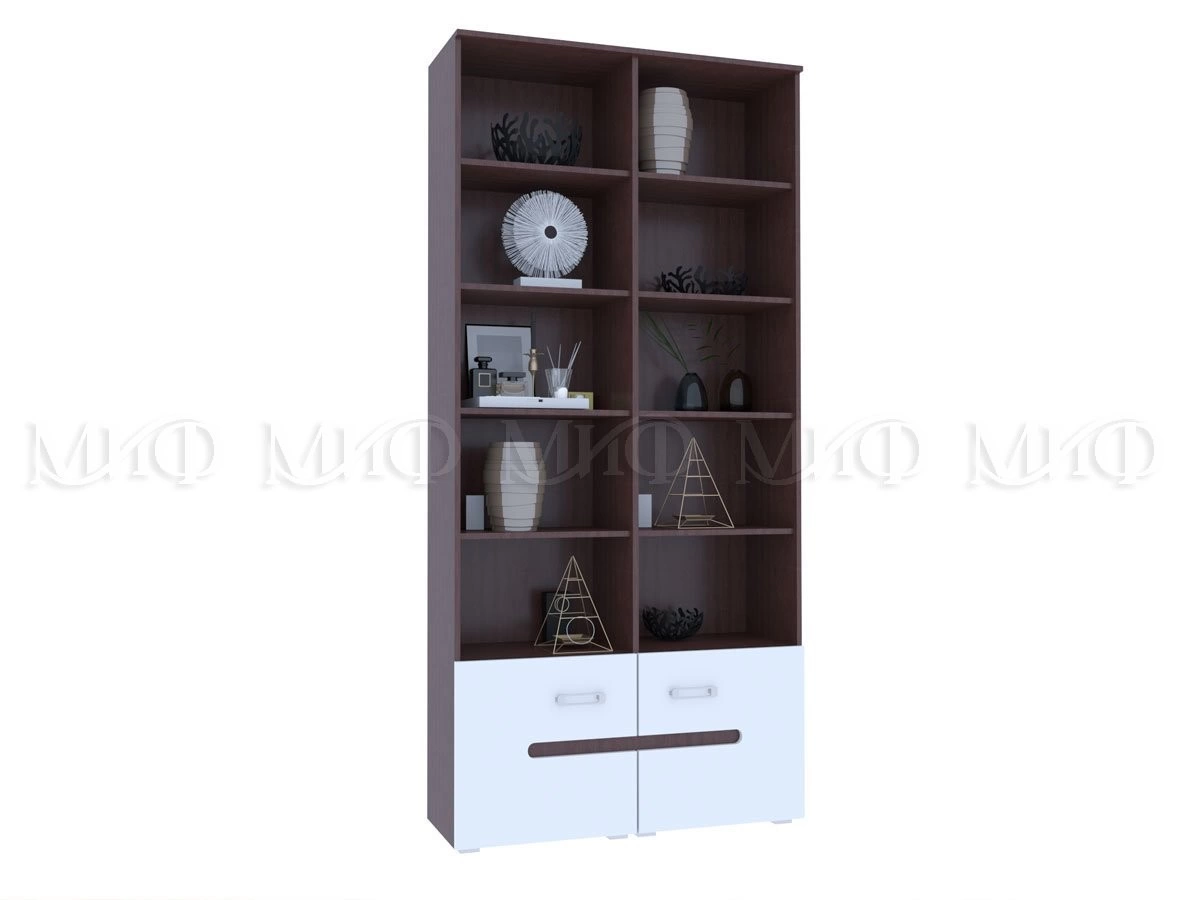 Стеллаж Каролина МДФ (Ш-1068 мм x В-2236 мм x Г-340 мм)/Разные Цвета