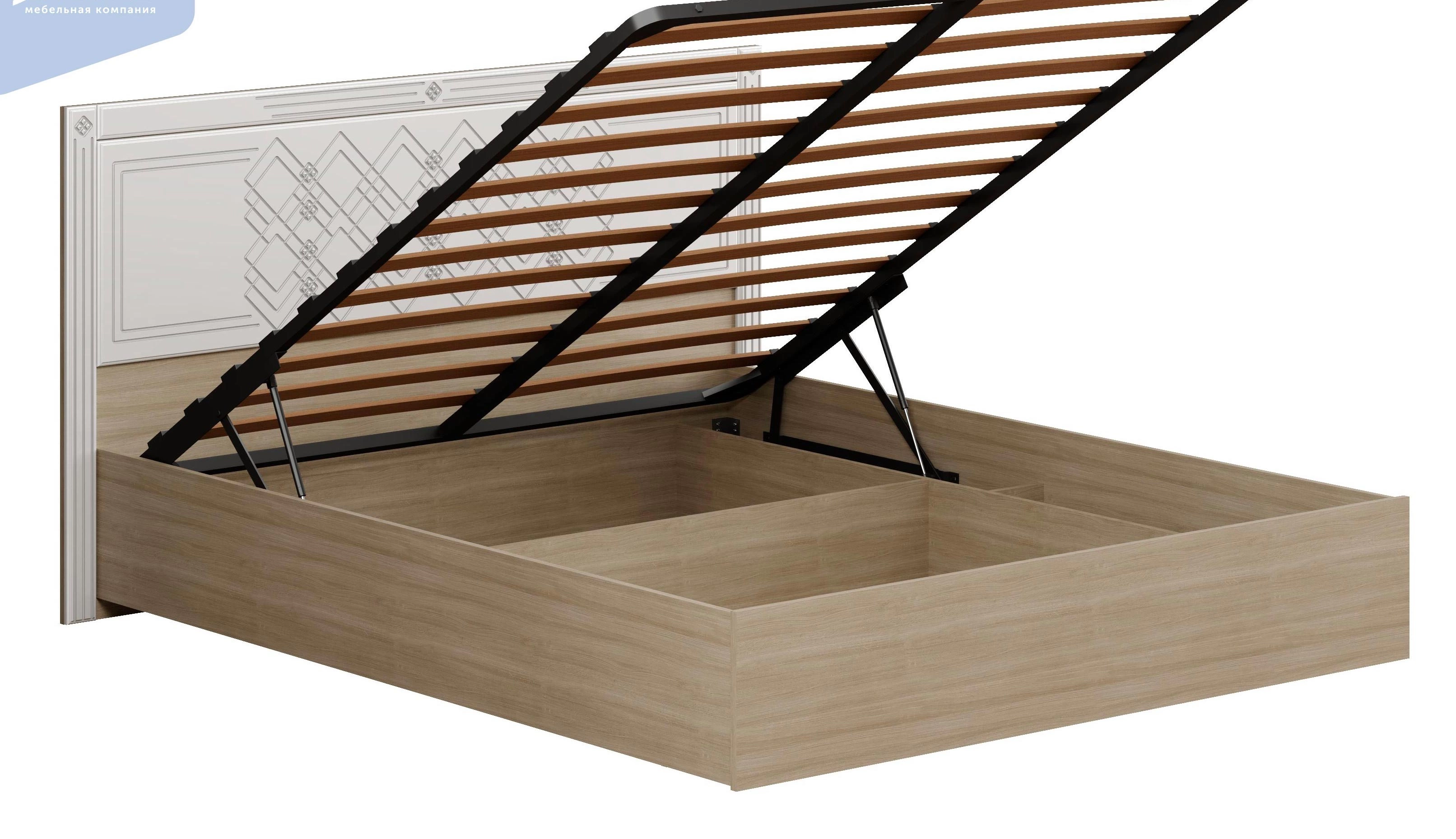 Кровать Амели с Подъемным Механизмом Дуб Сонома Светлый/Белый Глянец (Д-1792 х В-1030 х Г-2042 мм)