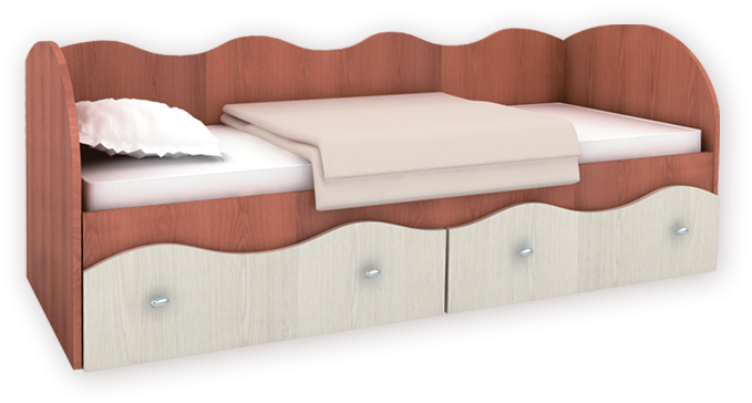 Пифагор Кровать с Ящиками и Матрасом в Подарок ЛДСП-МДФ (Сп.Место 800 х 1860 мм/Разные Цвета