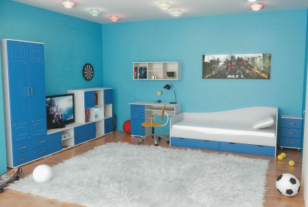 Детский Гарнитур Индиго с Матрасом в Подарок Вариант-3 