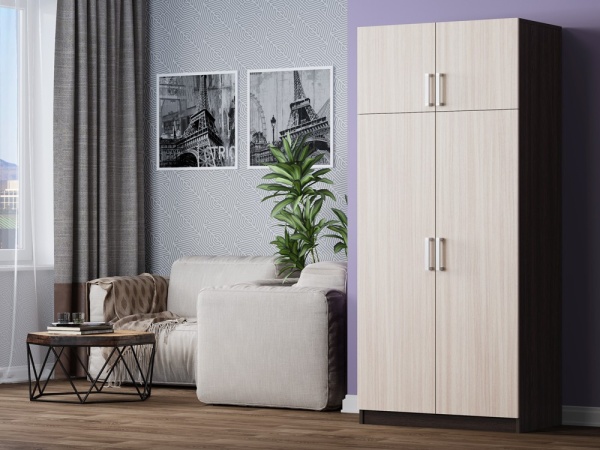 Шкаф 2-х Створчатый Вирджиния (Ш- 900 х В-2016 х Г-520 мм)/Разные Цвета