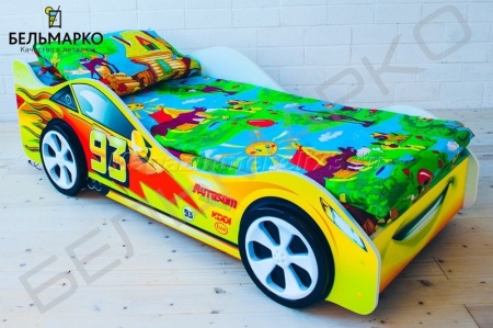 Детская кровать-тачка ТАЧКА ЖЕЛТАЯ