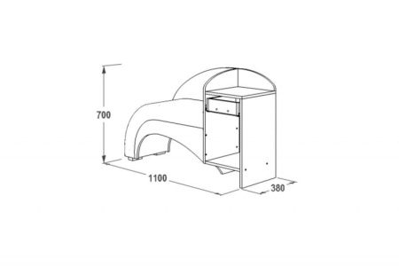 Скамья с тумбой "Фант" МДФ (справа)