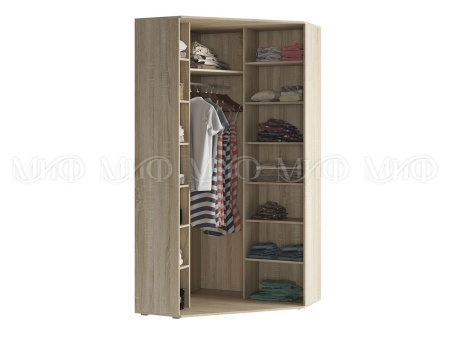 Угловой Шкаф Элит-1 МДФ (Ш-1100 х В-2236 х Г-1100 мм) Сандал Светлый