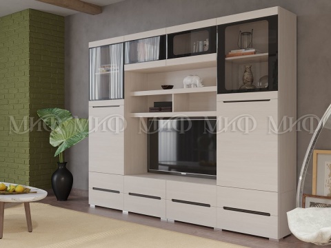 Гостиная Эвлин МДФ №1 (Ш-2486 x В-2150 x Г-378 мм)/Разные Цвета