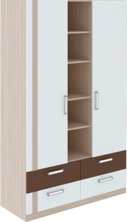 Шкаф "Волкер" 3-секционный М 2 (Ш-1200 х Г-515 х В-2000 мм)