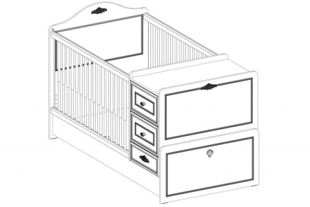 Кроватка-трансформер "Romantic" 1600х750