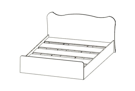 Кровать Каролина-7 МДФ 1,64х0,9х2,03 (сп.м.1,6х2,0)/Разные Цвета 