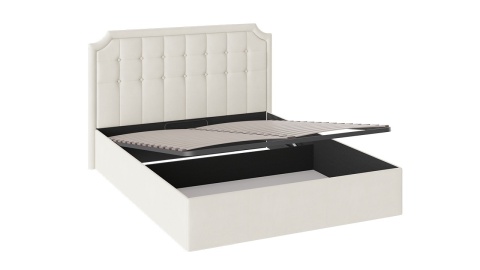 Кровать «Анабель» с мягкой обивкой и подъемным механизмом (Замша Светло-Бежевая) 1600 x 2000 мм