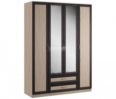 Джорджия  СБ-2280 Шкаф 4-х дверный с зеркалом