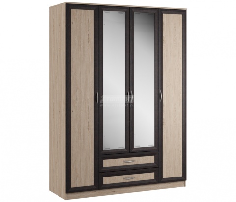 Джорджия  СБ-2280 Шкаф 4-х дверный с зеркалом