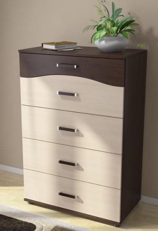 Комод Вега К-01 Венге/Дуб Молочный (Ш-750 × В-1120 × Г-417 мм)