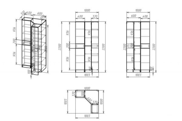Книжный шкаф Мебелайн-22