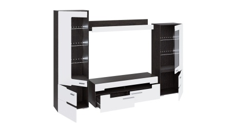 Гостиная «Фьюжн №1» Белый Глянец/Венге Линум