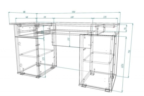 Письменный стол Мебелеф-13 (ящик слева)
