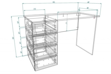 Письменный стол Мебелеф-16 (тумба слева)
