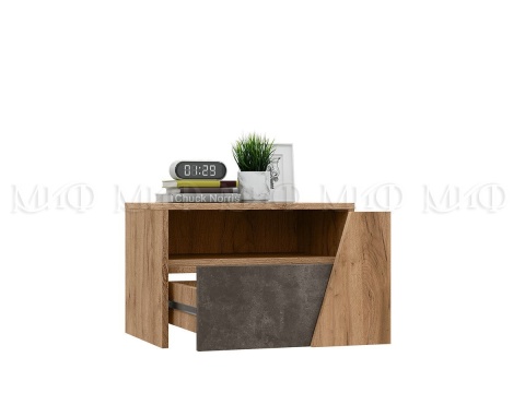 Тумба Прикроватная Портофино (Ш-502 × В-346 × Г-370 мм) Дуб Крафт/Бетон