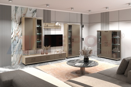  Грейс композиция 4 (В 2140, Ш 3060, Г 442 мм) корпус Ясень Асахи, фасад Латте Матовый 