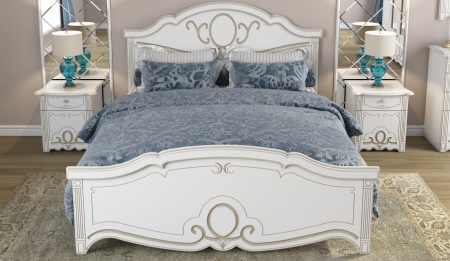 Спальный Гарнитур Барбара Белый/Патина Золото