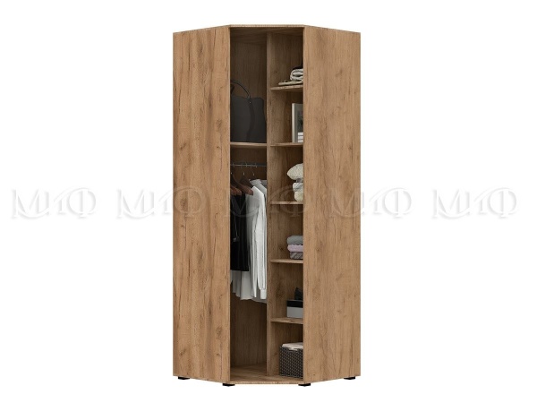 Угловой Шкаф Портофино (Ш-860 × В-2236 × Г-860 мм) Дуб Крафт/Бетон