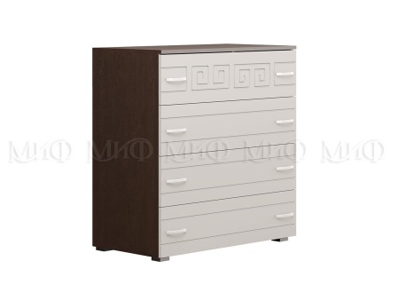 Комод Афродита МДФ Венге/Белый Глянец (Ш-850 x В-910 x Г-446 мм)