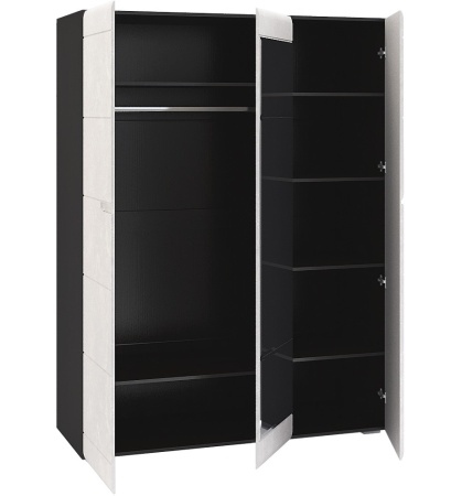 Гостиная Бостон-1/2 Венге/Бетон Белый (Гостиная Ш-2400 + Шкаф-1500 мм x В-2000 мм x Г-450 мм)