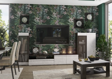 Гостиная Бостон-1/2 Венге/Бетон Белый (Ш-3200 мм x В-2000 мм x Г-450 мм)