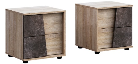 Спальный Гарнитур Санремо №1 Дуб Сонома Светлый/Ателье Темное