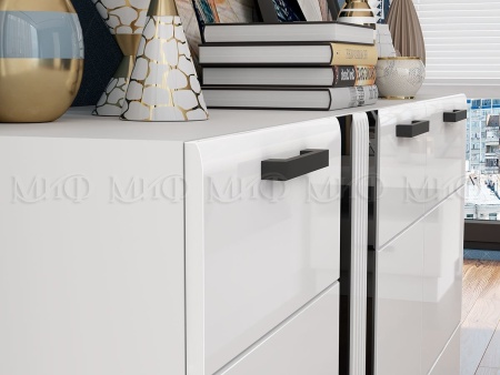 Комод Манифик МДФ (Ш-1000 x В-814 x Г-442 мм) Белый/Белый Глянец