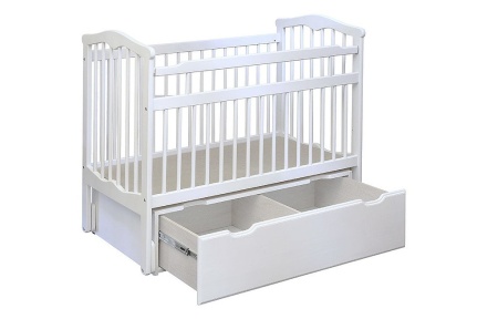 Детская Кровать Массив с Маятником Малыш/Разные Цвета Ш-1270 х Г-720 х В-1060 мм