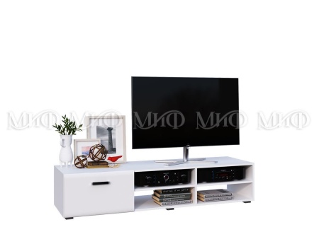 Тумба TV  Рим МДФ Белый Глянец (Ш-1630 мм x В-350 мм x Г-520 мм)